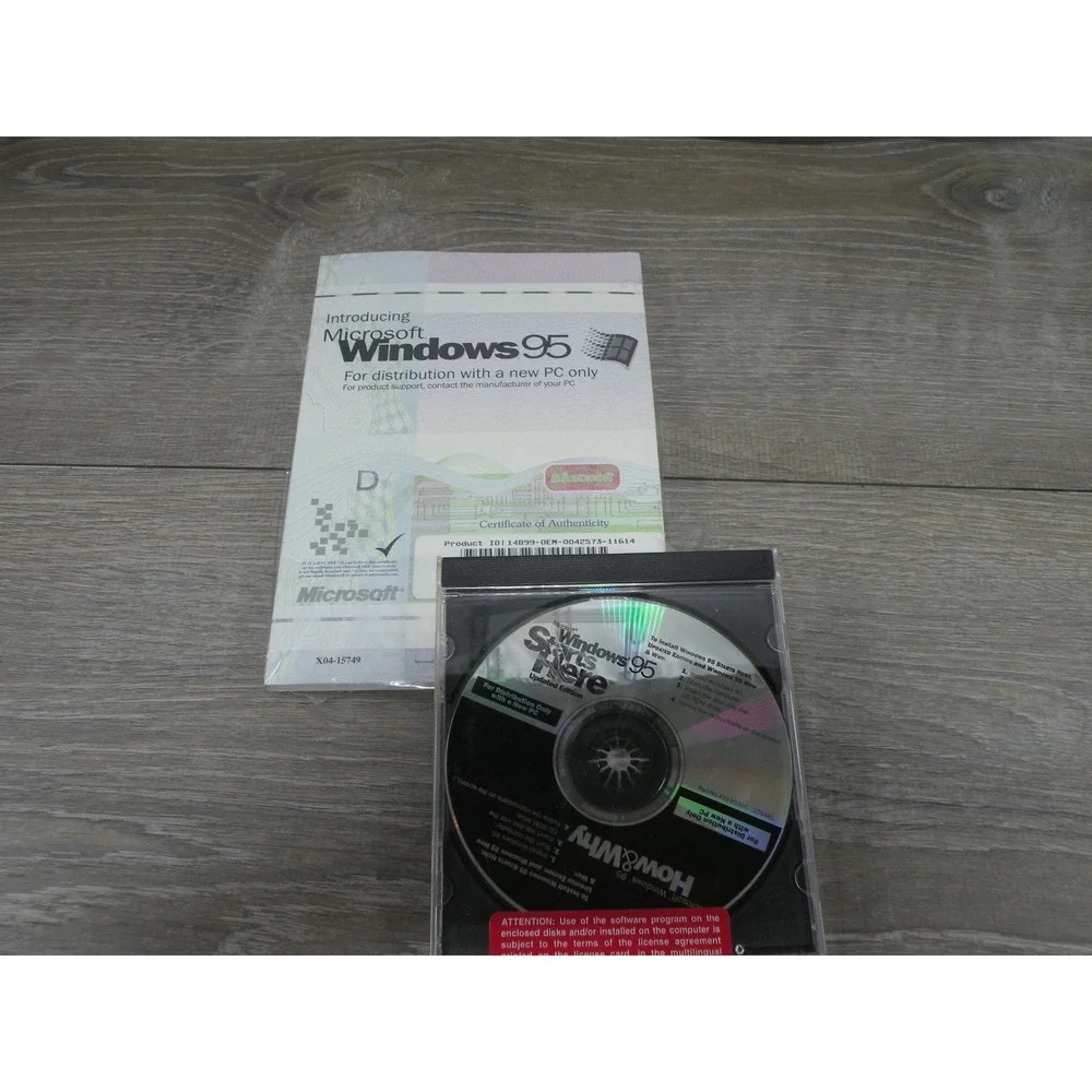 Microsoft Windows 95 Starts Here Updated Edition OEM CD-ROM with COA